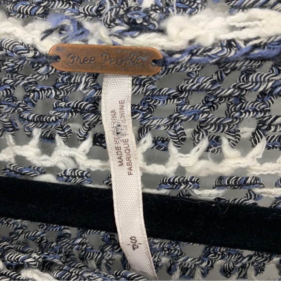 Free People Womens Small Folksong Midnight Striped Fringe Tunic OB475300 - Picture 6 of 12